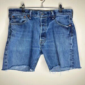 Levi's 501 Cutoff Shorts Denim Jeans High Rise 6" Inseam 100% Cotton Size 34